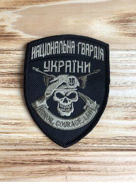 Шеврон щиток Тасtіс4Рго вишивка Національна гвардія України Honor Courage Law олива напис (8*7) 304-5 фото